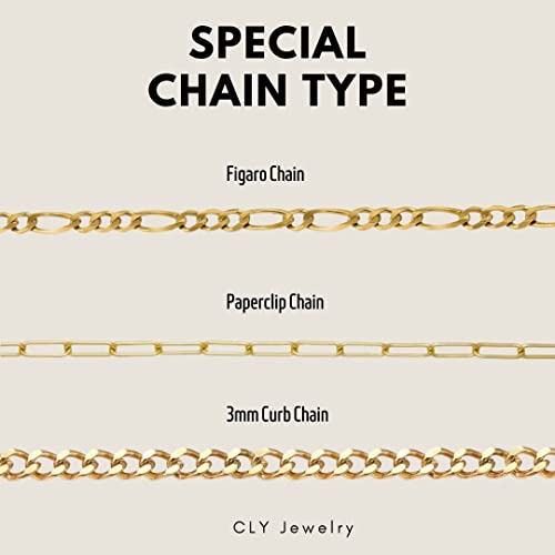 CLY Jewelry Personalized Name Necklace with Heart 18K Gold Plated Nameplate Custom Name Necklace with Birthstone