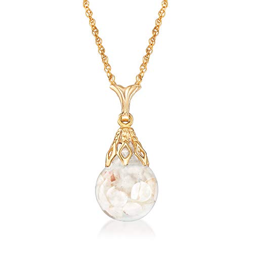Ross-Simons Floating Opal Pendant Necklace in 14kt Yellow Gold. 20 inches