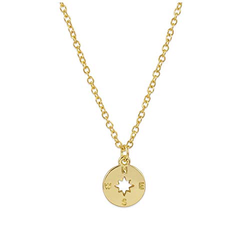 Lucky Feather Amazing Mom Necklace – 14K Gold Dipped with 16” – 18” Adjustable Cable Chain - Top Birthday and Mothers Day Gifts from Daughter or Son - Compass