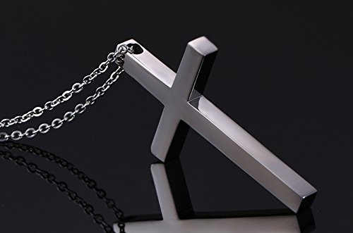 Reve Simple Stainless Steel Silver Tone Cross Pendant, No Color, Size No Size