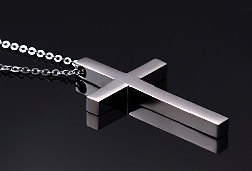 Reve Simple Stainless Steel Silver Tone Cross Pendant, No Color, Size No Size