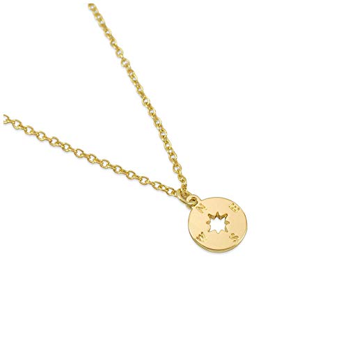 Lucky Feather Amazing Mom Necklace – 14K Gold Dipped with 16” – 18” Adjustable Cable Chain - Top Birthday and Mothers Day Gifts from Daughter or Son - Compass