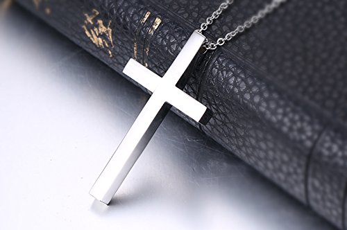 Reve Simple Stainless Steel Silver Tone Cross Pendant, No Color, Size No Size