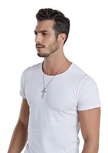 Reve Simple Stainless Steel Silver Tone Cross Pendant, No Color, Size No Size