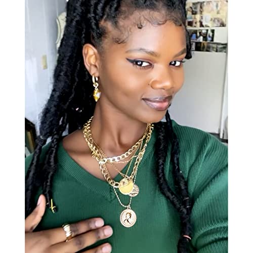 MJartoria Gold Layered Necklaces for Women Trendy Retro Coin Pendant Necklace Dainty Chunky Chain Choker Necklaces for Jewelry Birthday Gifts (Gold, A-Retro Coin-5 in 1 Layered)