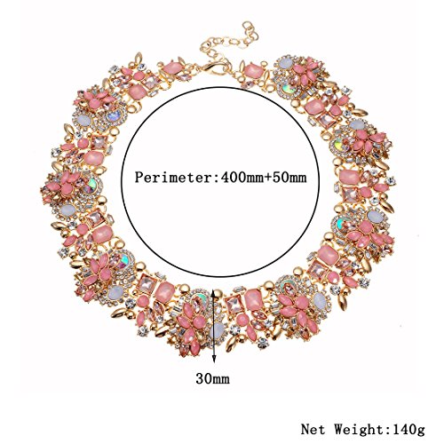 Crystal Rhinestone Statement Necklace, Vintage Chunky Chain Choker Collar Bib Statement Necklace Fashion Costume Jewelry Necklaces for Women