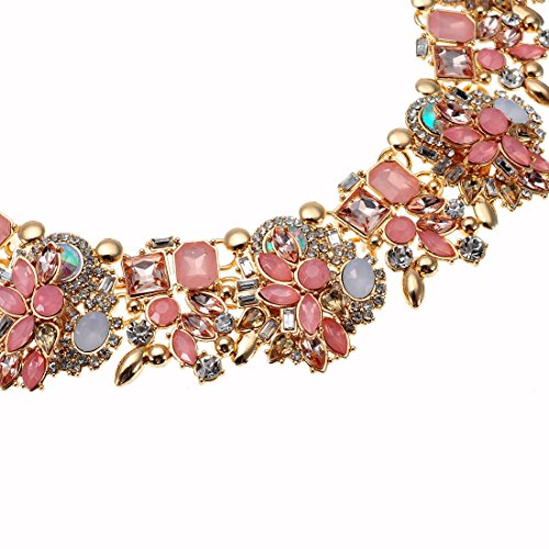 Crystal Rhinestone Statement Necklace, Vintage Chunky Chain Choker Collar Bib Statement Necklace Fashion Costume Jewelry Necklaces for Women