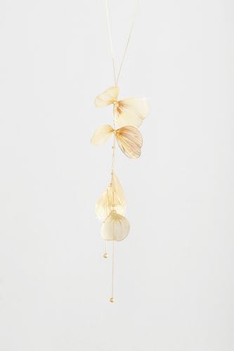 OJERRY Gold Statement Flower Long Y Shape Lariat Necklace for Women, Formal Evening Floral Jewelry Accessories Romantic Cool Gifts for Her Women in Their 20s 30s