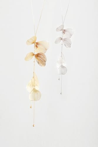 OJERRY Gold Statement Flower Long Y Shape Lariat Necklace for Women, Formal Evening Floral Jewelry Accessories Romantic Cool Gifts for Her Women in Their 20s 30s