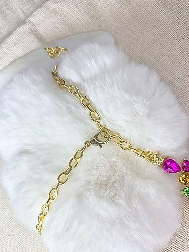 MMonesu Colorful Crystal Flower Bib Statement Necklace Set Chunky Diamond Flower Statement Necklace & Earrings Drama Bib Collar Jewelry Set for Women Prom Party Jewelry