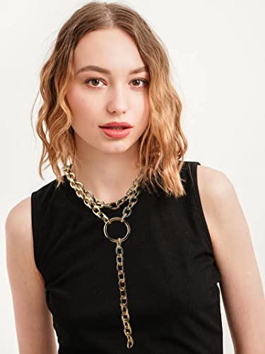 Harry and Henry Layered Chunky Gold Necklaces for Women Long Chunky Statement Necklace Boho Chain Link Necklace Chunky Jewelry Gifts (Gold)…