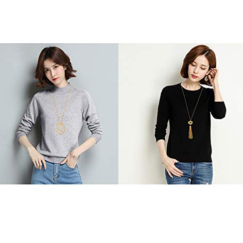 SEVENSTONE 3PCS Long Pendant Necklaces for Women Knot Disk Circle Tassel Statement Sweater Gold Necklace Set