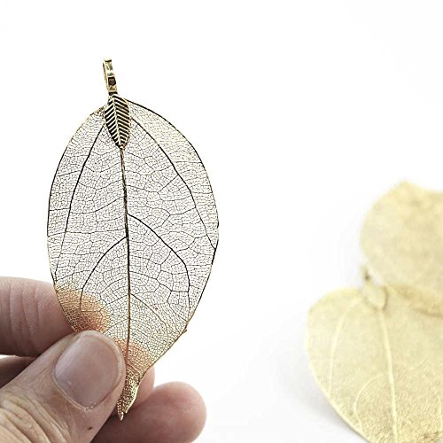 BOUTIQUELOVIN Gold Casual Long Leaf Necklaces for Women Girls Boho Feather Costume Statement Necklaces Extra Long Gypsy Necklace