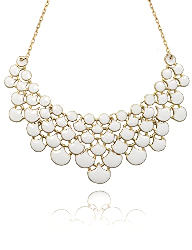 Jane Stone Fashion Statement Collar Necklace Vintage Openwork Bib Costume Jewelry