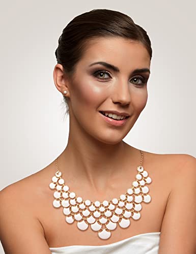 Jane Stone Fashion Statement Collar Necklace Vintage Openwork Bib Costume Jewelry