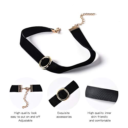 Prohouse 44PCS Black Womens Chokers Gothic Collar Lace Velvet Chocker Pendant Necklaces Set for Teen Women Girls