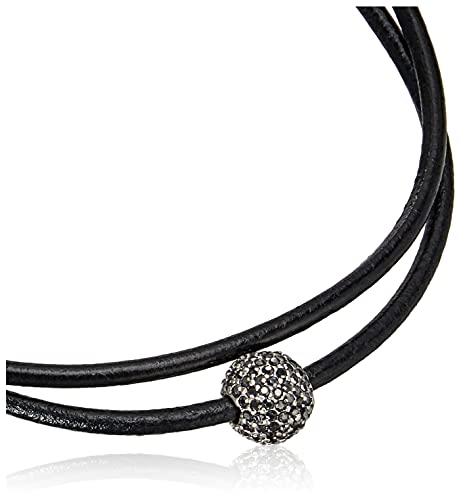 Lucky Brand Womens Leather Choker Necklace, Silver, One Size