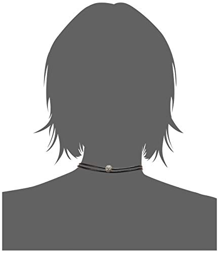 Lucky Brand Womens Leather Choker Necklace, Silver, One Size