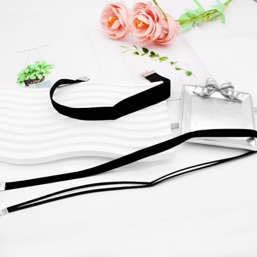 3pcs Black Choker Necklace for Women Black Velvet Choker Set Layered Black Choker Necklaces Classic Chokers for Women Adjustable Black Collar Necklace for Party Cosplay Birthday Jewelry Gifts-A