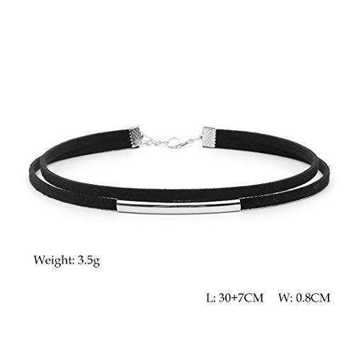 JAKAWIN Choker Necklace Adjustable Black Collar Necklaces for Women and Girls NK134 (Black)