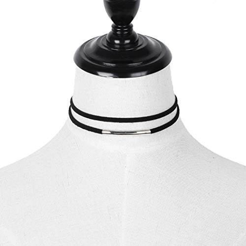 JAKAWIN Choker Necklace Adjustable Black Collar Necklaces for Women and Girls NK134 (Black)
