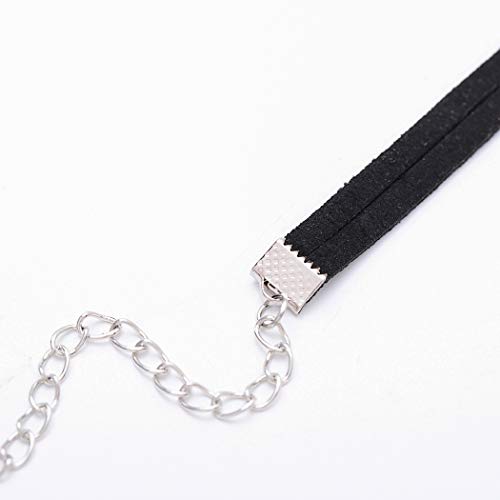 JAKAWIN Choker Necklace Adjustable Black Collar Necklaces for Women and Girls NK134 (Black)