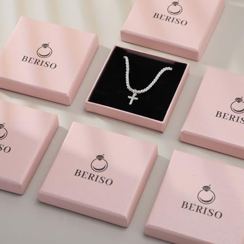 BERISO 14K Gold/Silver Plated Choker Necklace for Women Shining Dots Station Gold Chain Necklace Beads Sparkle Chain Necklace Link Chain Exquisite Jewelry for women