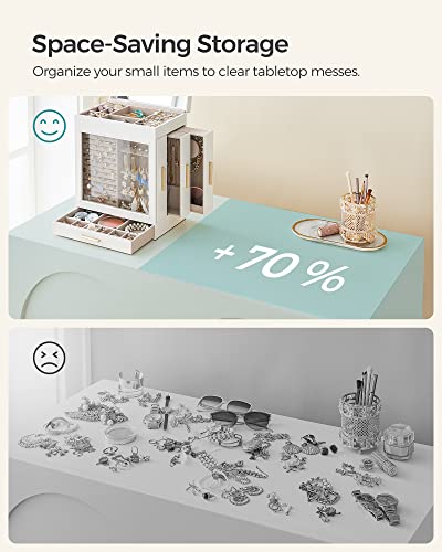 Modern Glass Jewelry Box with 5-Layer Organizer