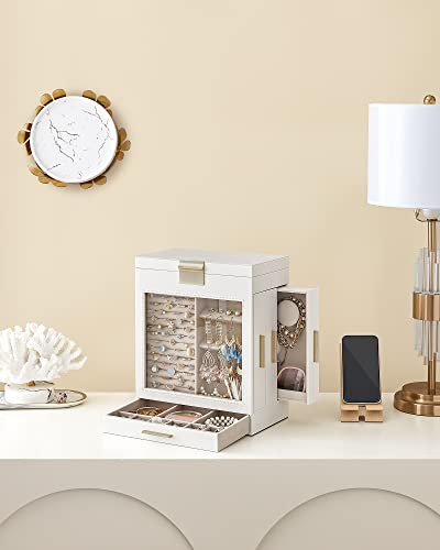 Modern Glass Jewelry Box with 5-Layer Organizer