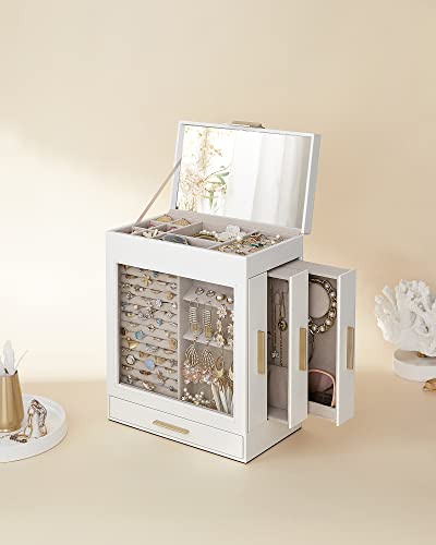 Modern Glass Jewelry Box with 5-Layer Organizer