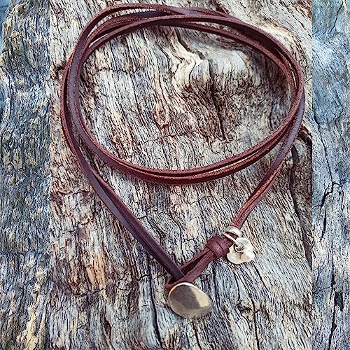 HUASAI Boho Necklaces for Women Brown Suede Choker Necklace for Women Trendy Boho Layered Leather Necklace Western Turquoise Necklace Boho Jewelry Western Outfit for Women