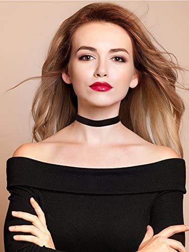 Black Velvet Chokers Necklaces Set Classic Chokers for Women and Girls (Black, 3 Pieces)