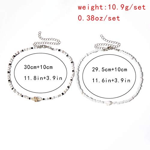 Seashell Surfer Necklaces Beach Handmade Choker Hawaiian Summer Fashion Pearl Necklace for Men Women Girls (Shell 1)