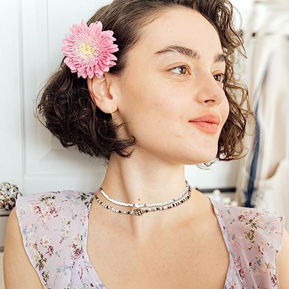 Seashell Surfer Necklaces Beach Handmade Choker Hawaiian Summer Fashion Pearl Necklace for Men Women Girls (Shell 1)