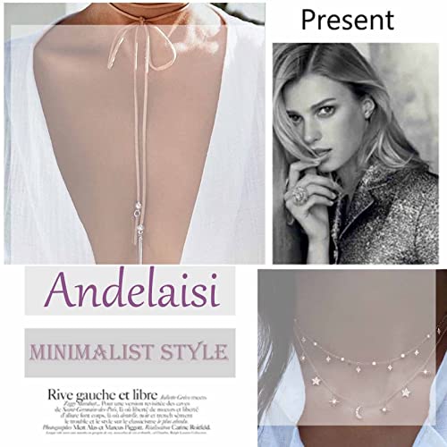 Andelaisi Boho Layered Leather Rope Necklace Choker Black Leather Cord Choker Necklace Gothic Leather Suede Necklace Chain Short Black Collar Necklace Jewelry for Women and Girls