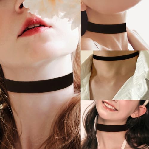Vanstyle Black Choker Necklace for Women - 5 PCS Black Velvet Choker Set of Classic Gothic Adjustable Choker Necklaces for Teen Woman