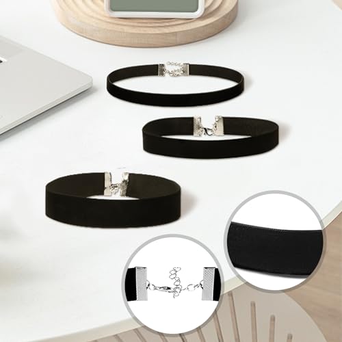 Vanstyle Black Choker Necklace for Women - 5 PCS Black Velvet Choker Set of Classic Gothic Adjustable Choker Necklaces for Teen Woman