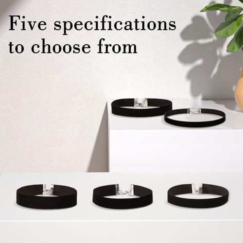 Vanstyle Black Choker Necklace for Women - 5 PCS Black Velvet Choker Set of Classic Gothic Adjustable Choker Necklaces for Teen Woman