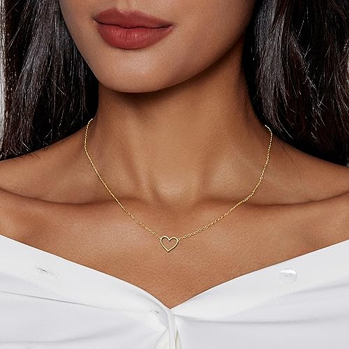 18k Gold Plated Heart Choker Necklace for Teen Girls