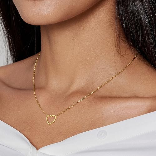 18k Gold Plated Heart Choker Necklace for Teen Girls