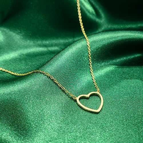 18k Gold Plated Heart Choker Necklace for Teen Girls