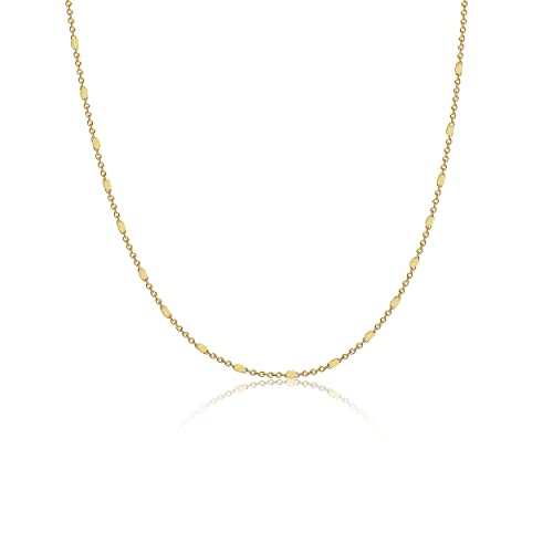 Sewyer 14K Gold Plated Choker Necklace for Women Dainty Coin Chain Choker Simple Beaded Lighting Bolt Fishbone Necklaces Everyday Jewelry Gifts