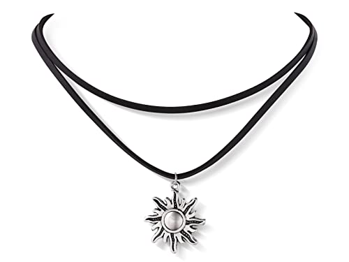 Sacina Gothic Boho Layered Sun Choker Necklace, Black Choker, Boho Choker, Gothic Choker, Boho Choker Necklace, Halloween Christmas New Year Jewelry Gift For Women