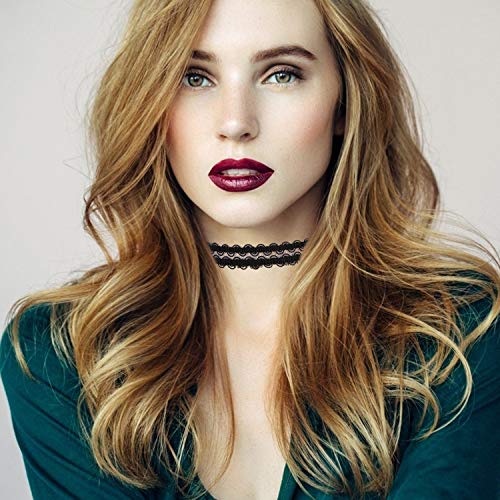 K&Q 60 PCS Choker Necklace, Classic Stretch Colorful Gothic Collar Tattoo Choker Necklace AndBlack Layered Cute Lace Velvet Choker Necklace Set for teenagers and Women