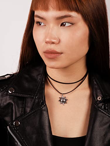Sacina Gothic Boho Layered Sun Choker Necklace, Black Choker, Boho Choker, Gothic Choker, Boho Choker Necklace, Halloween Christmas New Year Jewelry Gift For Women