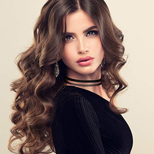 K&Q 60 PCS Choker Necklace, Classic Stretch Colorful Gothic Collar Tattoo Choker Necklace AndBlack Layered Cute Lace Velvet Choker Necklace Set for teenagers and Women