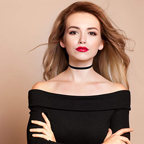 AnalysisyLove Classic Black Velvet Choker Necklace for Women, Valentines Day Birthday Gifts, Halloween Cosplay Jewelry