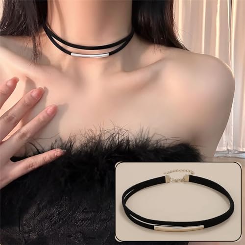 PINCHUAN 3PCS Black Choker Necklace for Women Velvet Choker Heart Pendant Necklace Classic Lace Choker Necklaces for Girls Gothic Lace Chokers Choker Gifts for Girls-3PCS Black