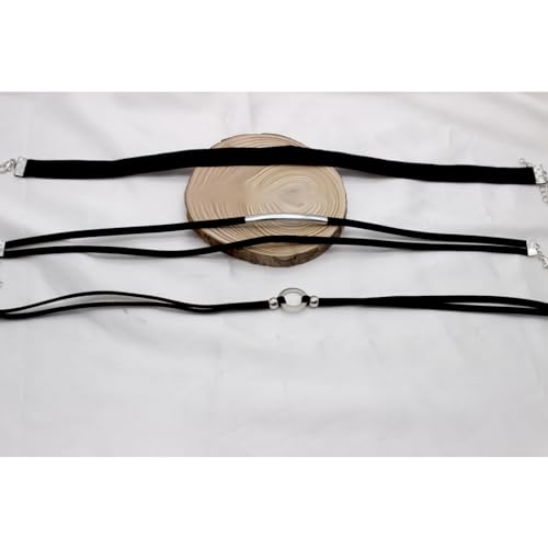 PINCHUAN 3PCS Black Choker Necklace for Women Velvet Choker Heart Pendant Necklace Classic Lace Choker Necklaces for Girls Gothic Lace Chokers Choker Gifts for Girls-3PCS Black