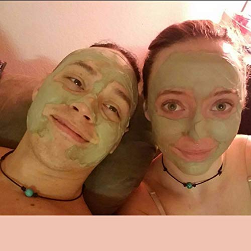 Barch Single Stone Turquoise Choker Necklace on Black Leather Cord for Women (Round Adjustable 1#)